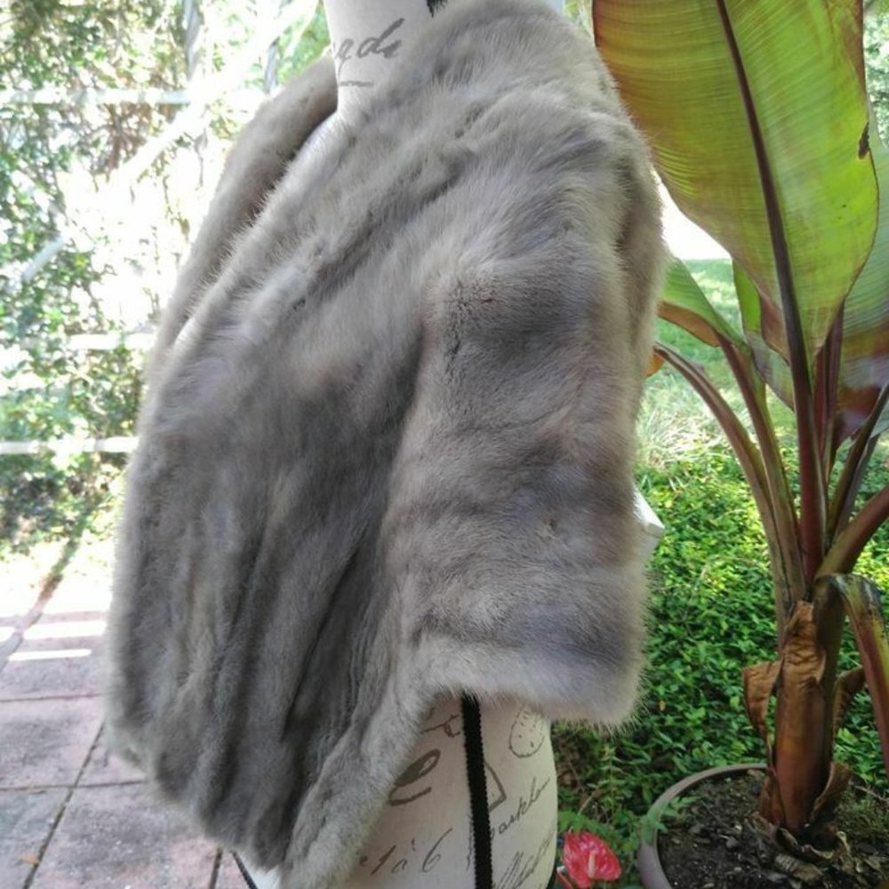 Light Gray Fox / Mink Fur Shaw Furriers Vintage - Picture 4 of 7
